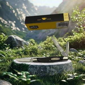 New Buck Cadet Pocket Knife, 0303BKS-B, Black Valox Handle 3 Blade With Box